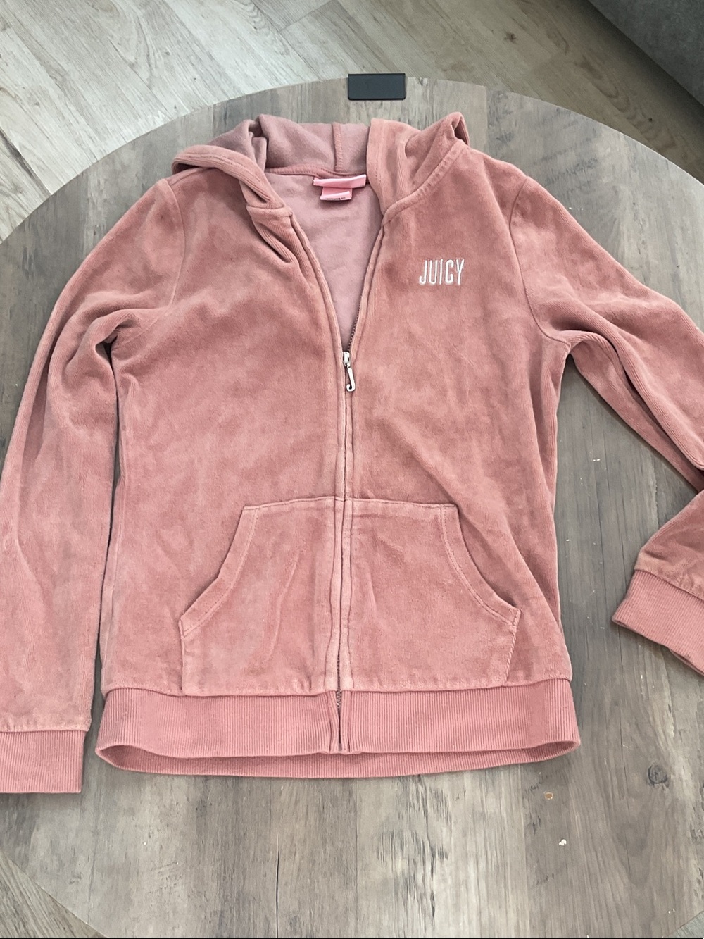 Juicy Couture Dusty Rose Velour Zip Hoodie